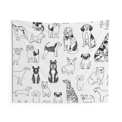 Whimsical Dogs Tapestry Wall Hanging