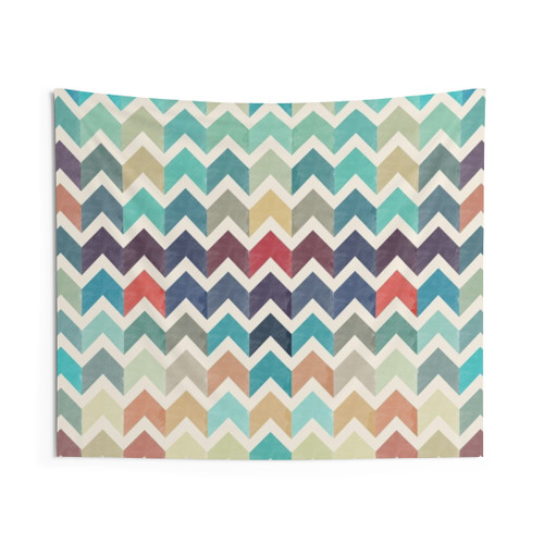Watercolor Chevron Pattern Tapestry