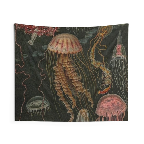 Dark Jellyfish Poster Tapestry Wall Art