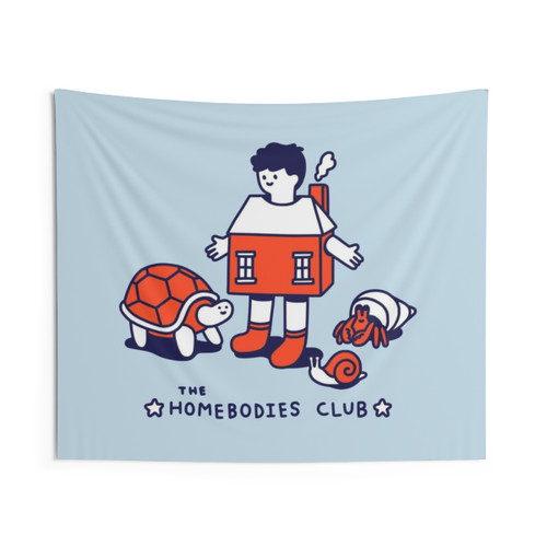 The Homebodies Club Tapestry - Cute Funny Animal Wall Hanging
