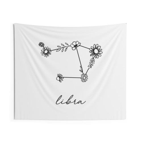 Libra Zodiac Constellation Wildflower Tapestry