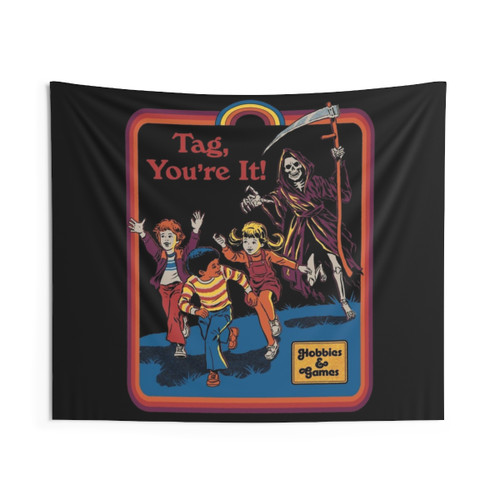 Retro 'Tag, You're It' Horror Tapestry
