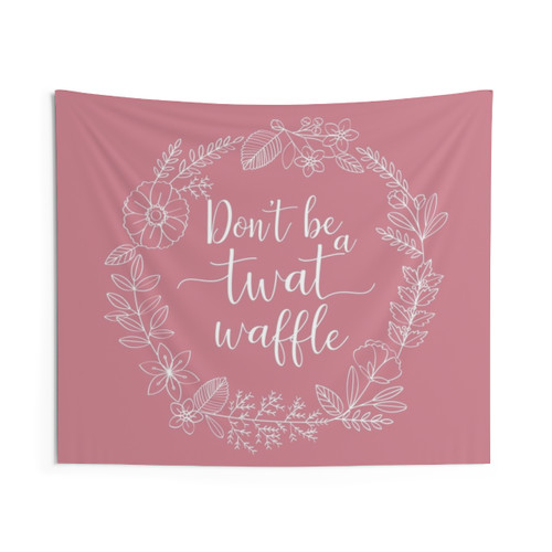 Floral Wreath Tapestry with Funny Sweary Quote