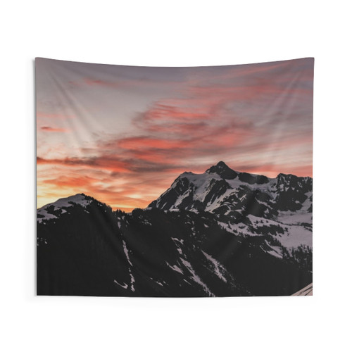 Mount Shuksan Pink Sunrise Tapestry - Nature Wall Art