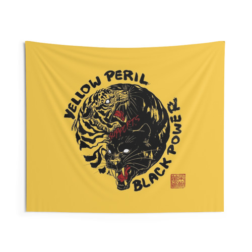 Black Power Tiger Tapestry Wall Hanging