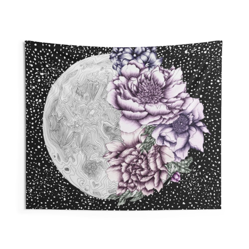 Moon Abloom II Floral Tapestry