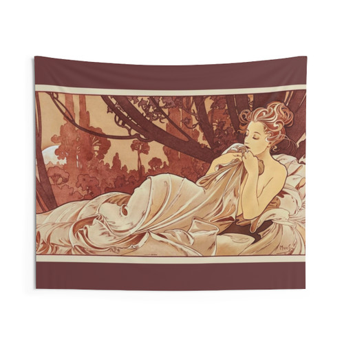 Alphonse Mucha Art Nouveau Dusk Tapestry