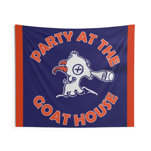 Party at the Goat House (Blue) Tapestry
