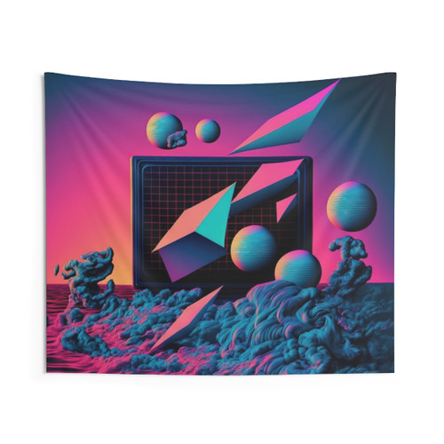 Vaporwave Tapestry Featuring Digital Anachronisms