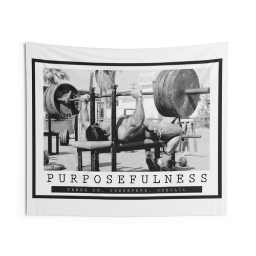 Bodybuilding Motivational Tapestry with Inspirational Quote
