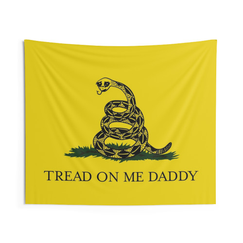 Gadsden Flag Tapestry with Rattlesnake and Don't Tread on Me Text