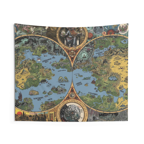 HP Lovecraft Dreamland Map Tapestry