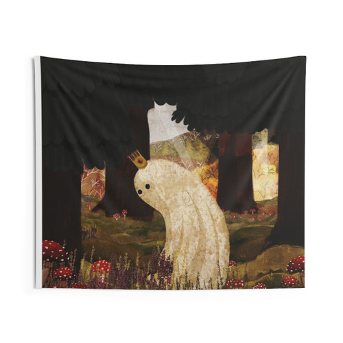 The Mushroom King Tapestry - Autumn Nature Wall Hanging