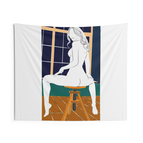 Tapestry featuring a sensual naked girl figure