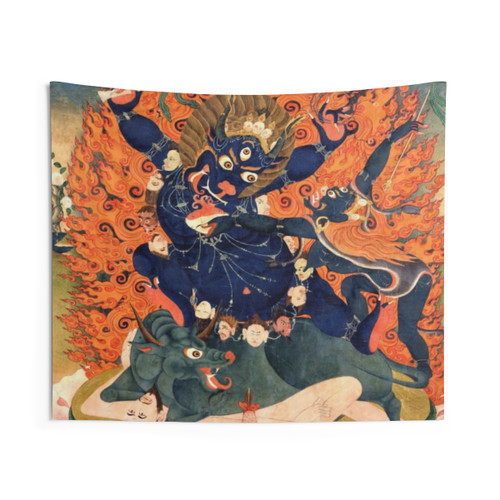 Yama Dharmaraja Buddhist Deity Tapestry Wall Hanging