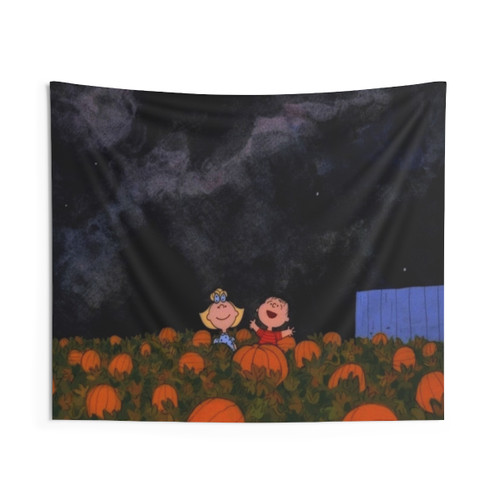 Pumpkin Patch Tapestry - Cozy Autumn Aesthetic Wall Decor