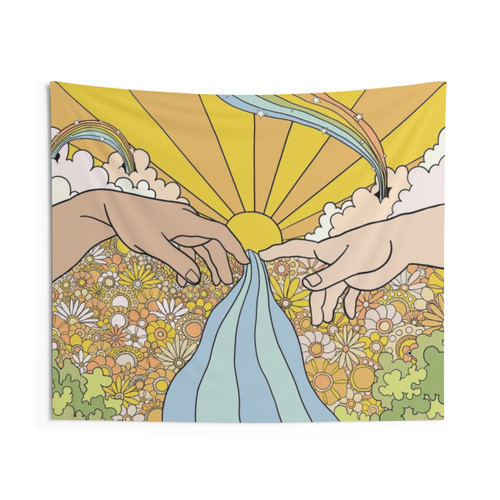 Groovy Creation of Adam Tapestry Wall Hanging