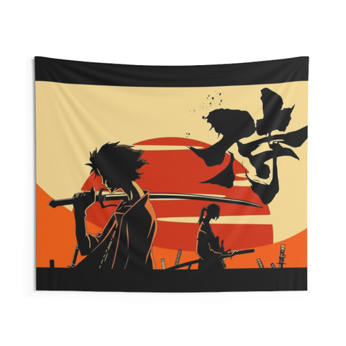 Sunset Samurai Tapestry - Anime Decor