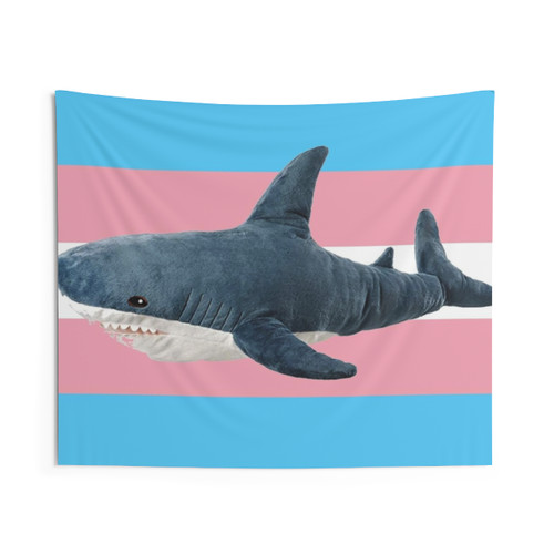 Transgender Pride Blahaj Shark Tapestry