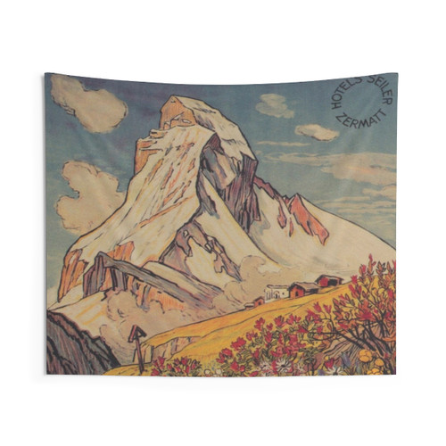 Zermatt, Switzerland Vintage Travel Poster Tapestry