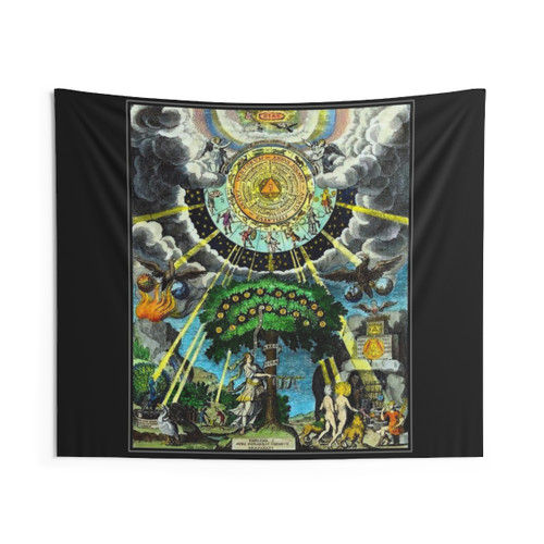 Alchemical Hermetric Mystical Emblems Print Tapestry