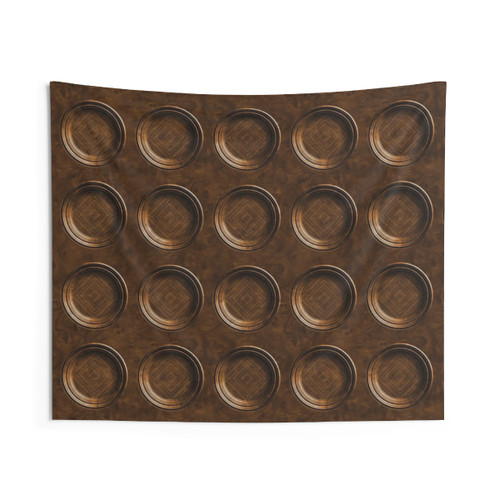 Wooden Circles Tapestry Wall Hanging - Boho Style Home Decor