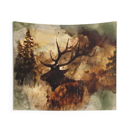 Watercolor Elk Tapestry Wall Art