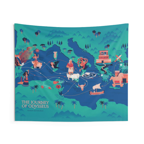 Odyssey Map Tapestry - The Journey of Odysseus