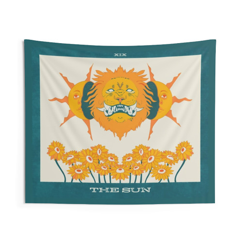 Colorful Sun Tarot Card Tapestry