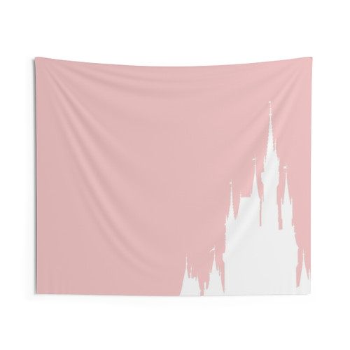 Millennial Pink Castle Silhouette Tapestry