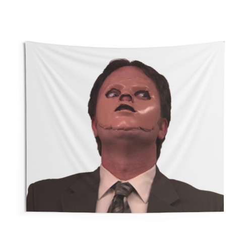 Dwight Schrute Skin Mask Horror Tapestry