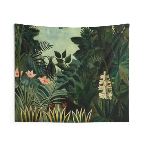 Equatorial Jungle Tapestry by Famous Artist Henri Rousseau