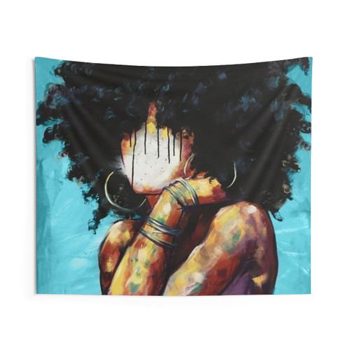 Naturally II BLUE Tapestry - Artistic Wall Hanging