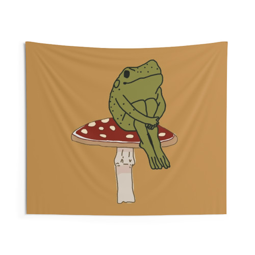 Frog on Mushroom Tapestry