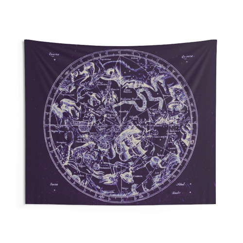 Zodiac Constellation Map Tapestry for Astrology Home Decor