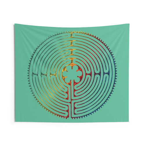 Chartres Labyrinth Sacred Geometry Tapestry Wall Art