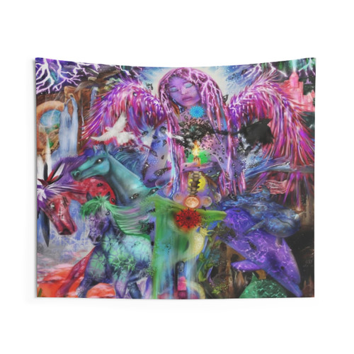 Visionary Angel Art Tapestry - Psychedelic New Age Wall Hanging