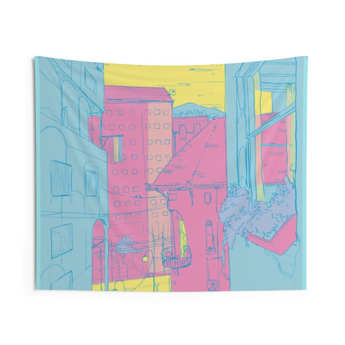 Pansexual Pride Cityscape Tapestry