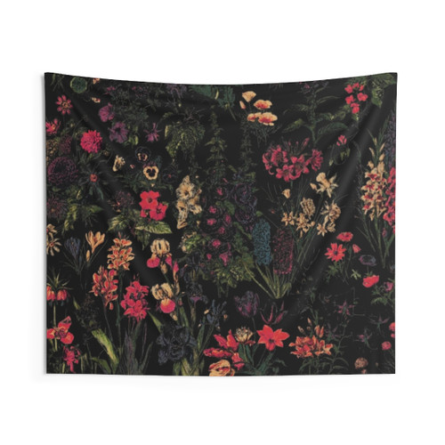 Midnight Floral Tapestry - Mythical Fantasy Home Decor