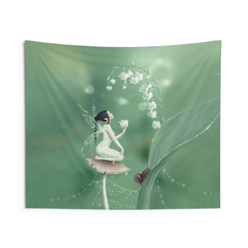 Lily of the Valley Flower Fairy Tapestry Wall Decor