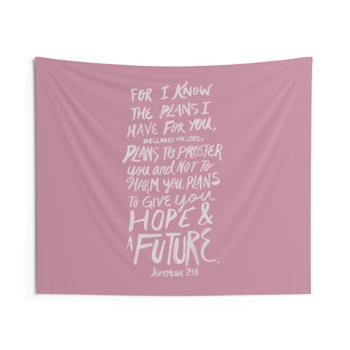 Jeremiah 29:11 Christian Tapestry with Rose Design