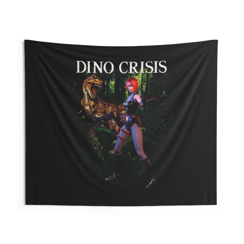 Dino Crisis Regina T-Rex Tapestry - Retro Gaming Nostalgia