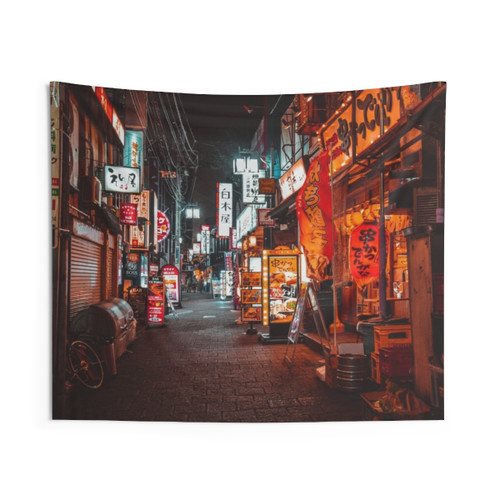 Warmth of Neon Tokyo Tapestry