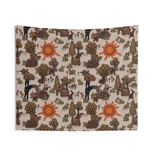 Watership Down fantasy tapestry featuring the In The Beginning of the World pattern