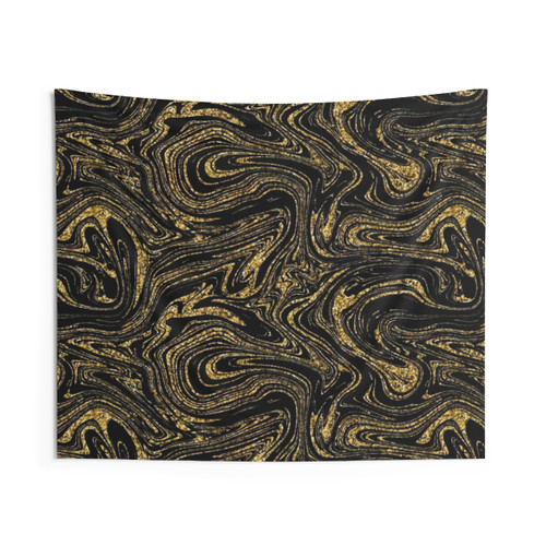 Black and Gold Marble Tapestry