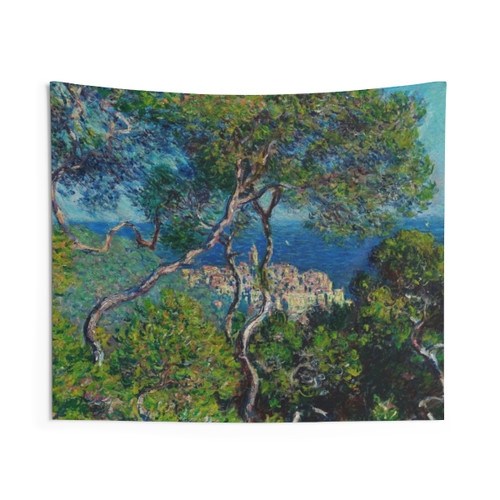 Bordighera 1884 Monet Painting Window View Tapestry