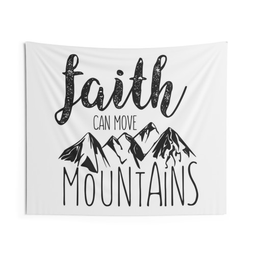 Faith Can Move Mountains Bible Verse Tapestry