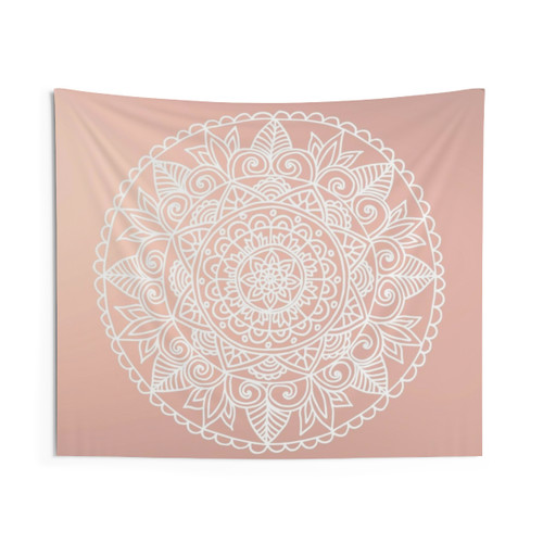 Boho Rose Gold Mandala Tapestry