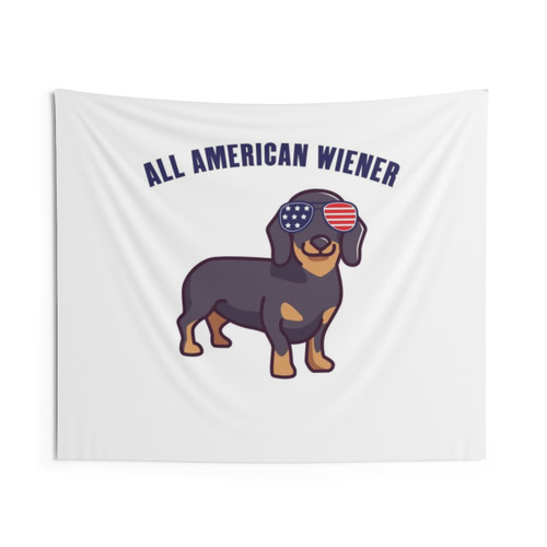 Patriotic dachshund dog tapestry