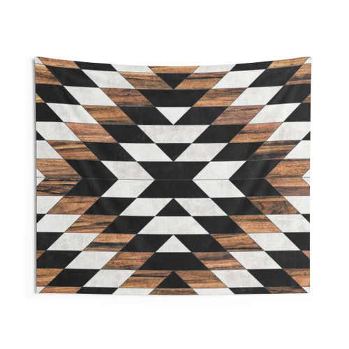 Urban Tribal Pattern No.13 Aztec Concrete and Wood Tapestry